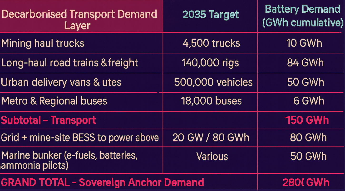 For context, Australia’s entire battery capacity today (EV + BESS) is <12 GWh.