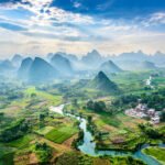 Guangxi’s karst-mountain ranges near Guilin, North-east Guangxi AR.