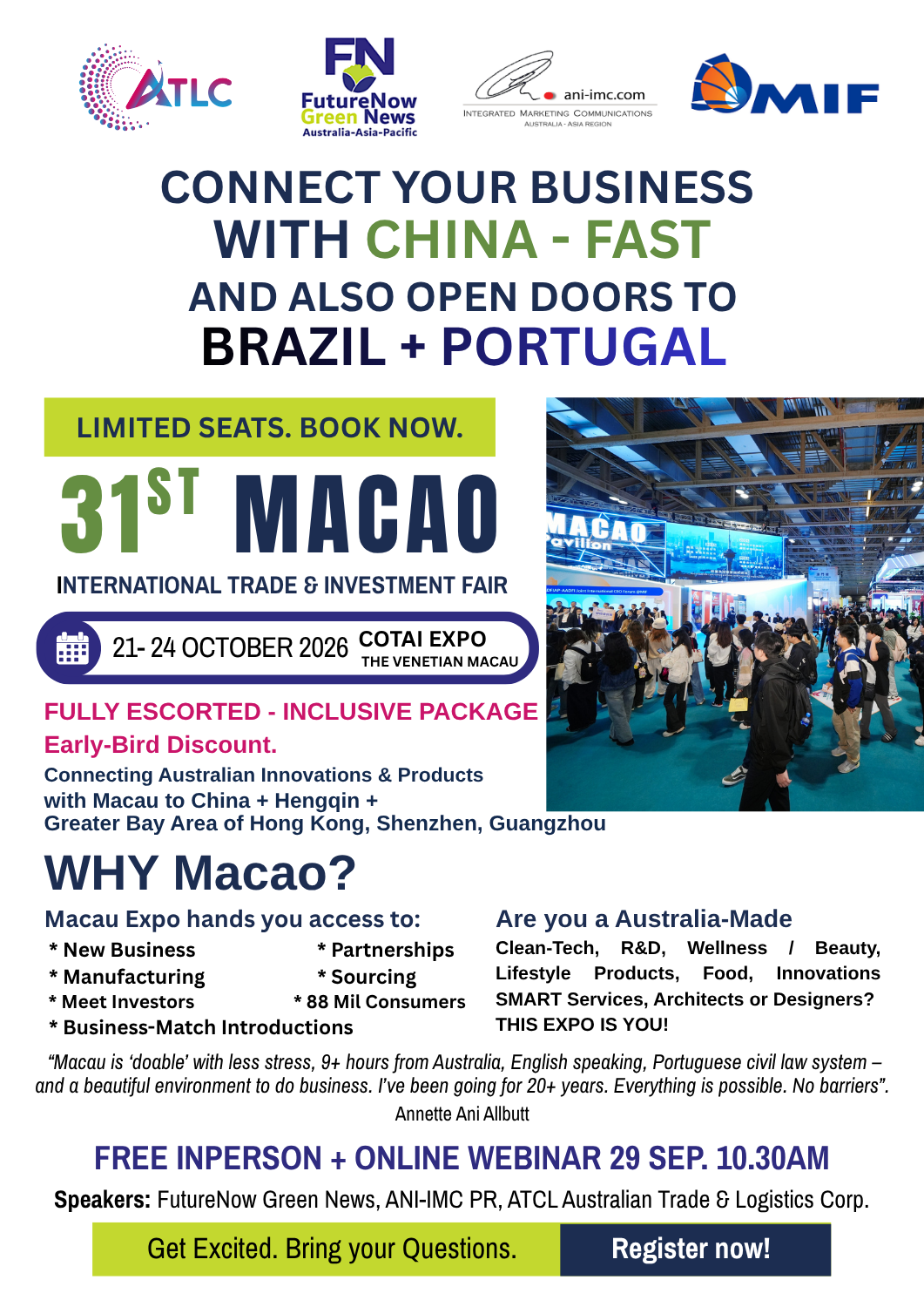 JOIN US! MACAO INTERNATIONAL TRADE & INVESTMENT FAIR